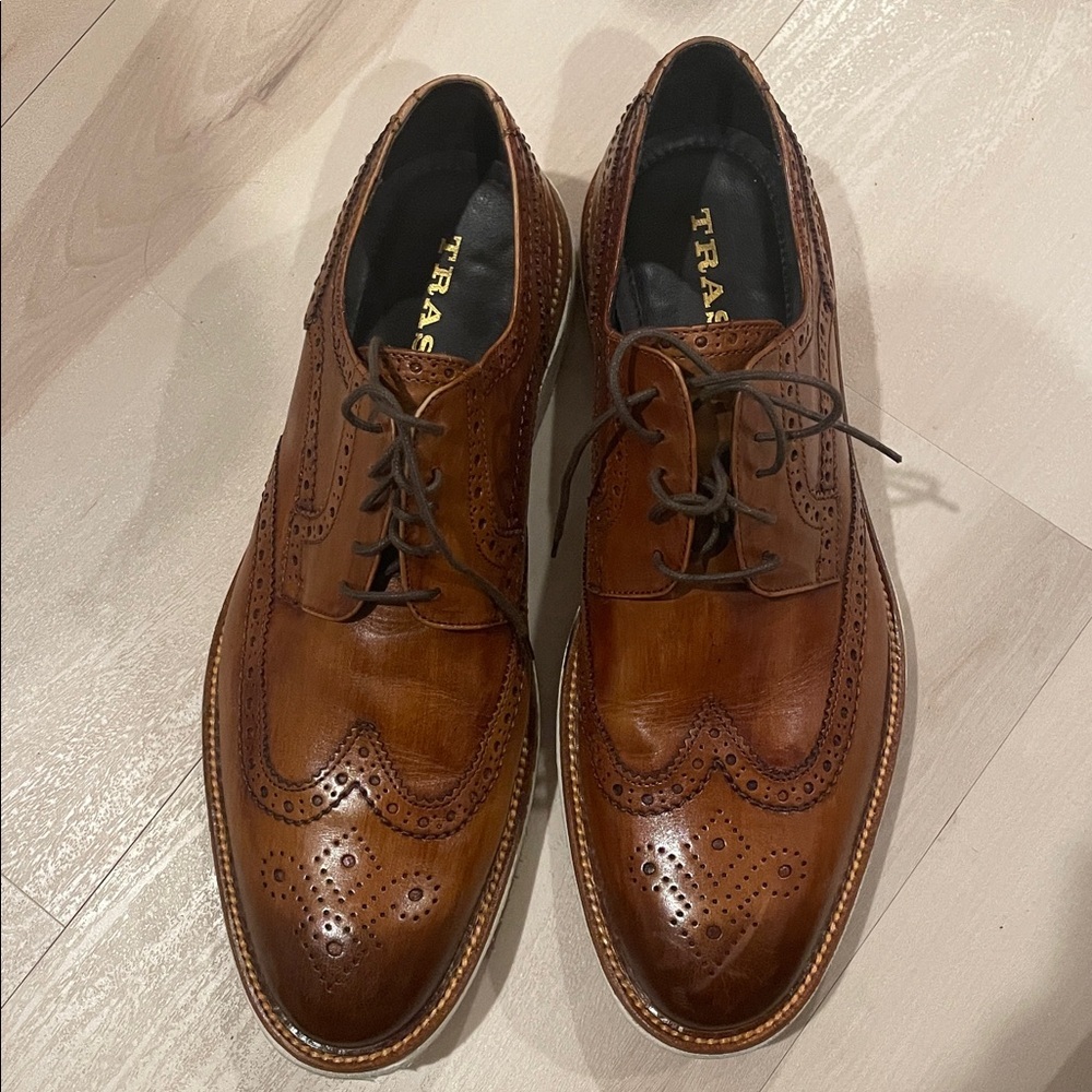 Trask Italian Wingtip Sport Shoe Vintage Finished in Cognac 11.5 - Picture 2 of 12
